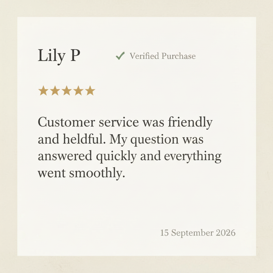 Reseña uniforme de Lily sobre atención al cliente