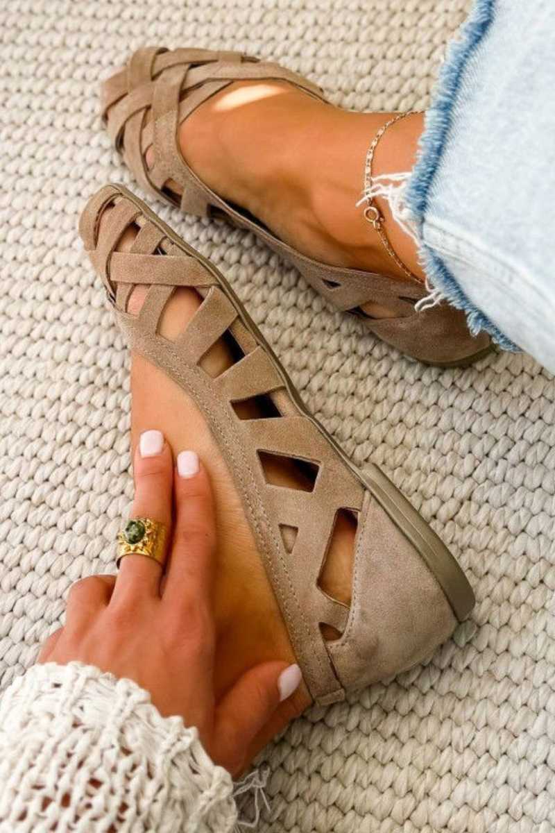 Cora | Open-Toe Criss-Cross Flat Sandals