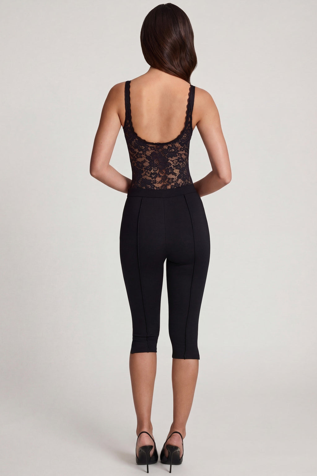 Pantalones Capri de jersey Ponte en negro
