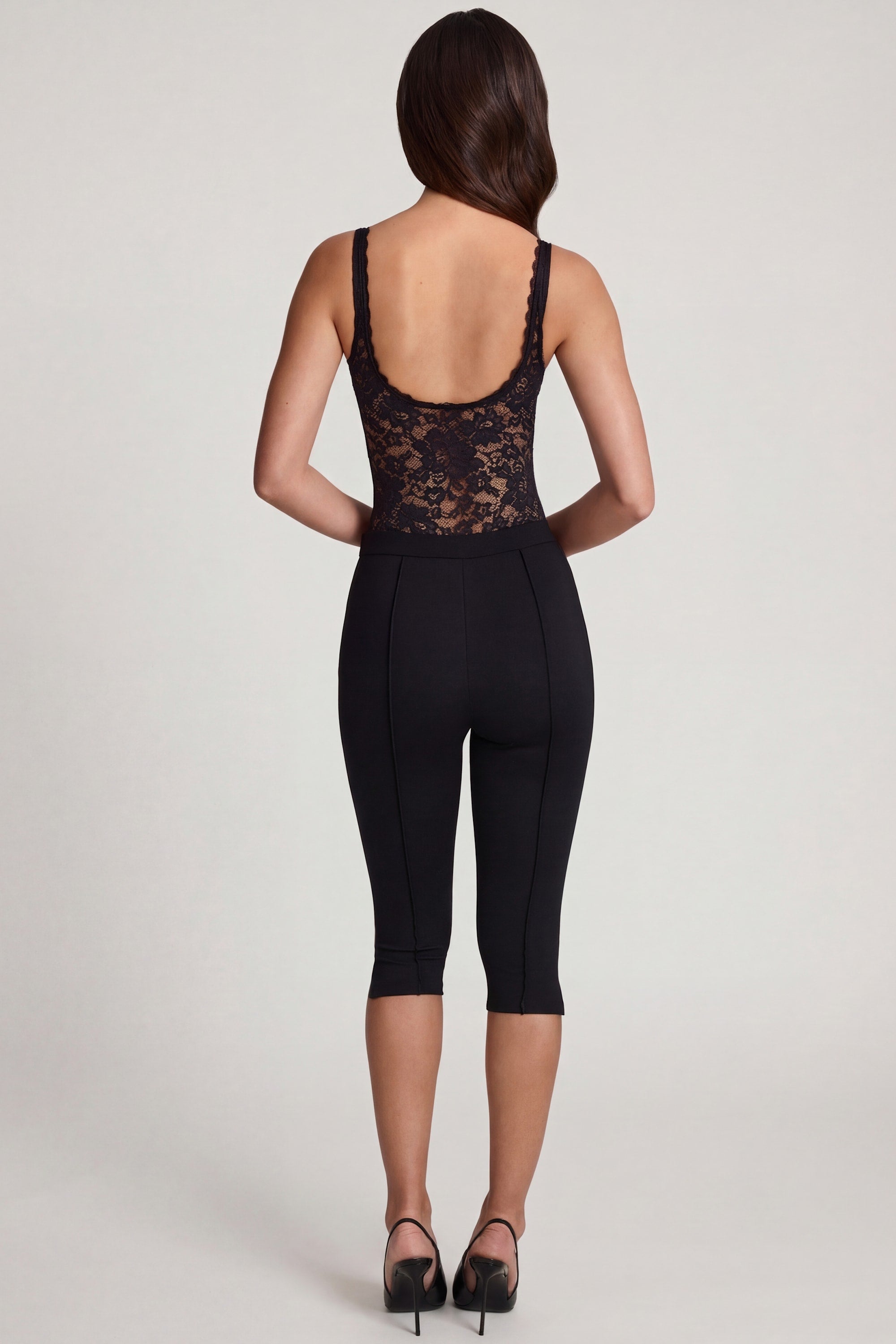 Pantalones Capri de jersey Ponte en negro