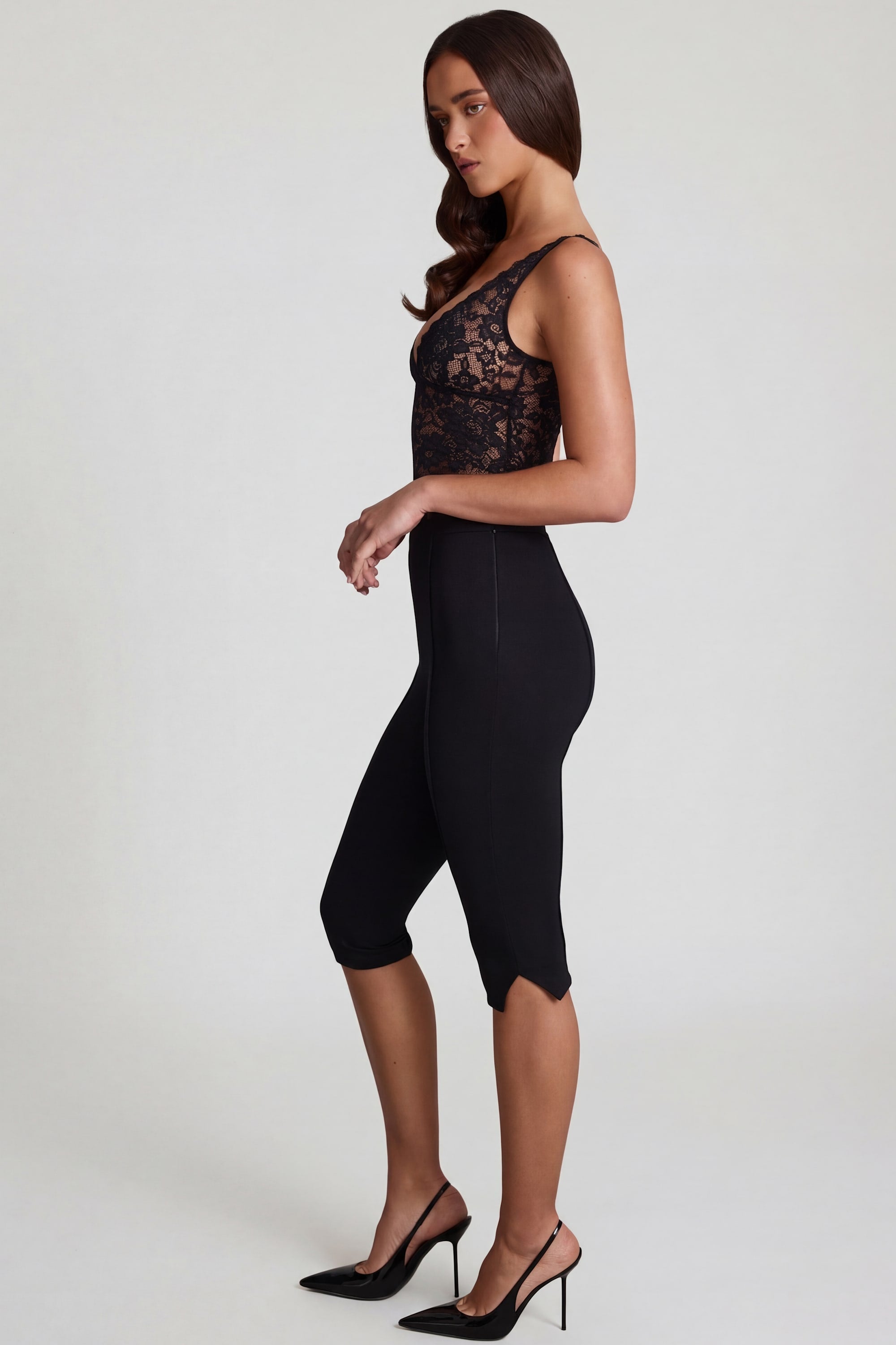 Pantalones Capri de jersey Ponte en negro