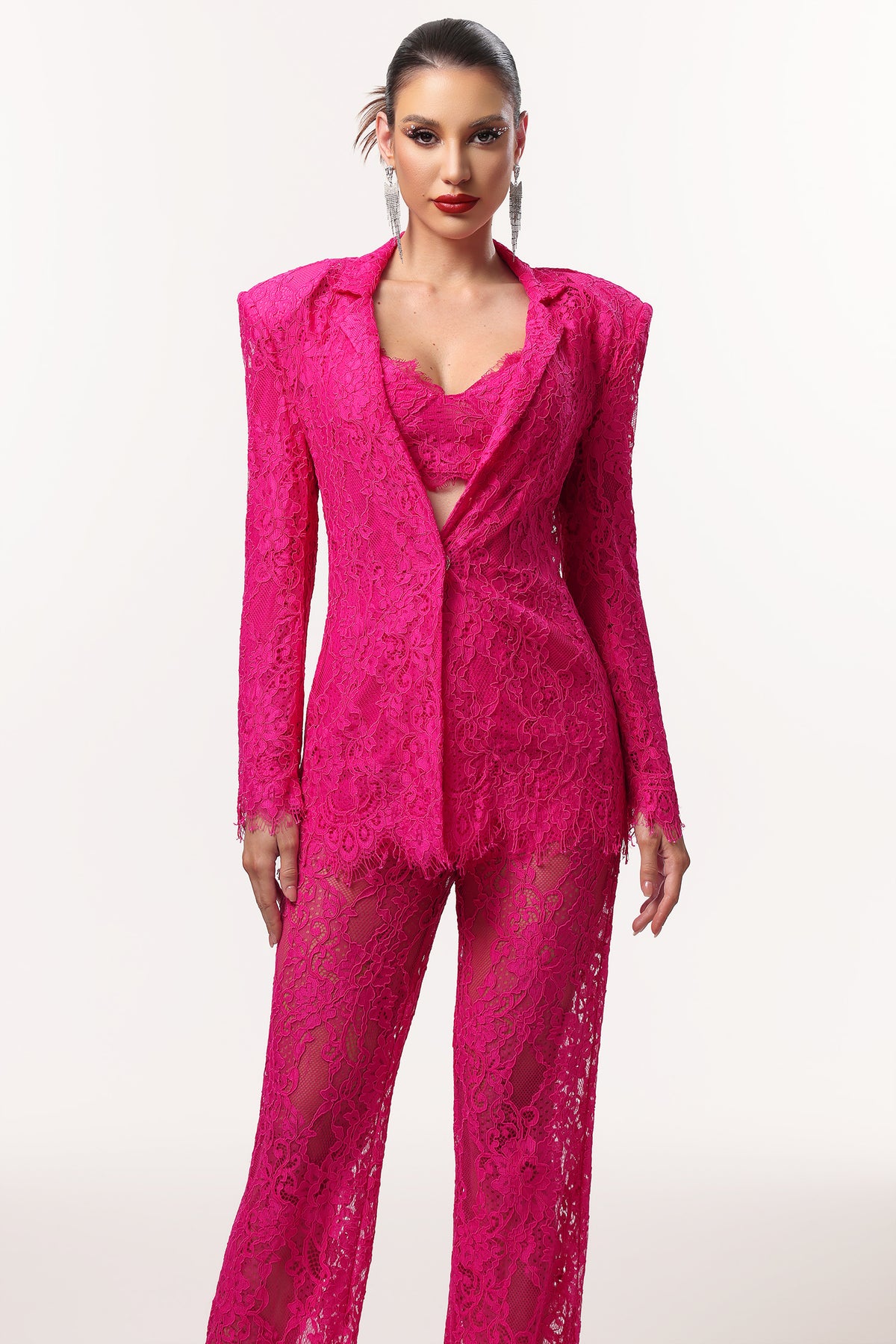 Naya Lace Blazer Two-Piece Set