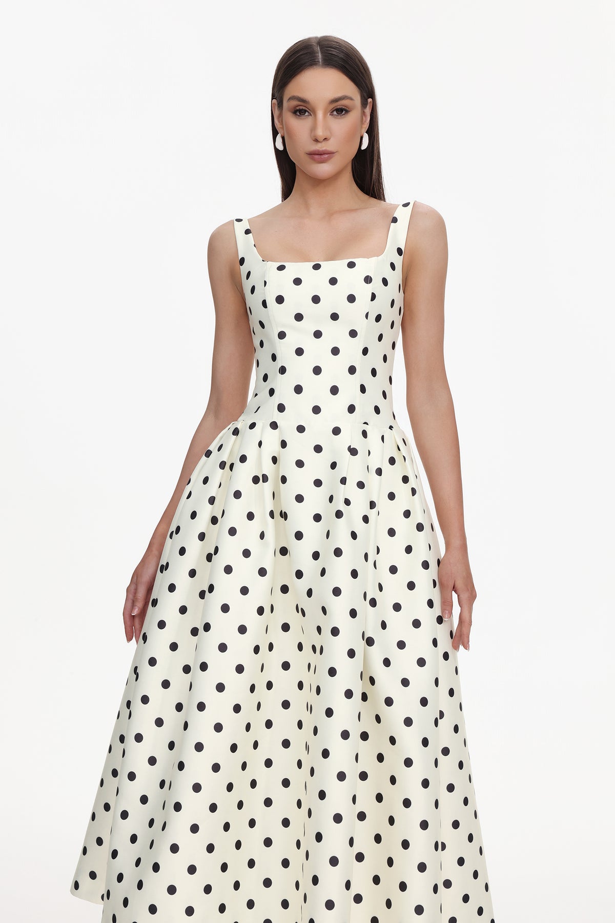 Zada Sleeveless Wave Point Maxi Dress