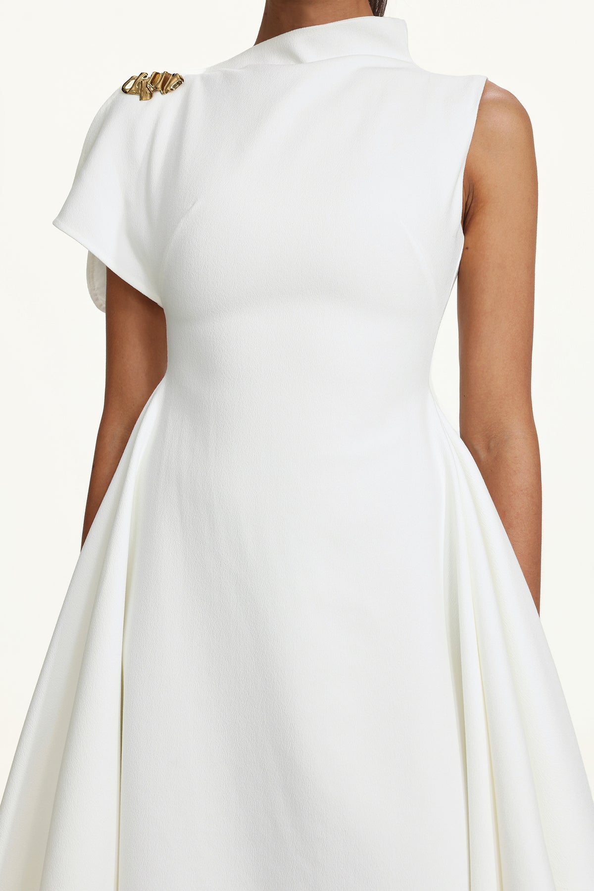 Weren High Neck Asymmetric Maxi Dress