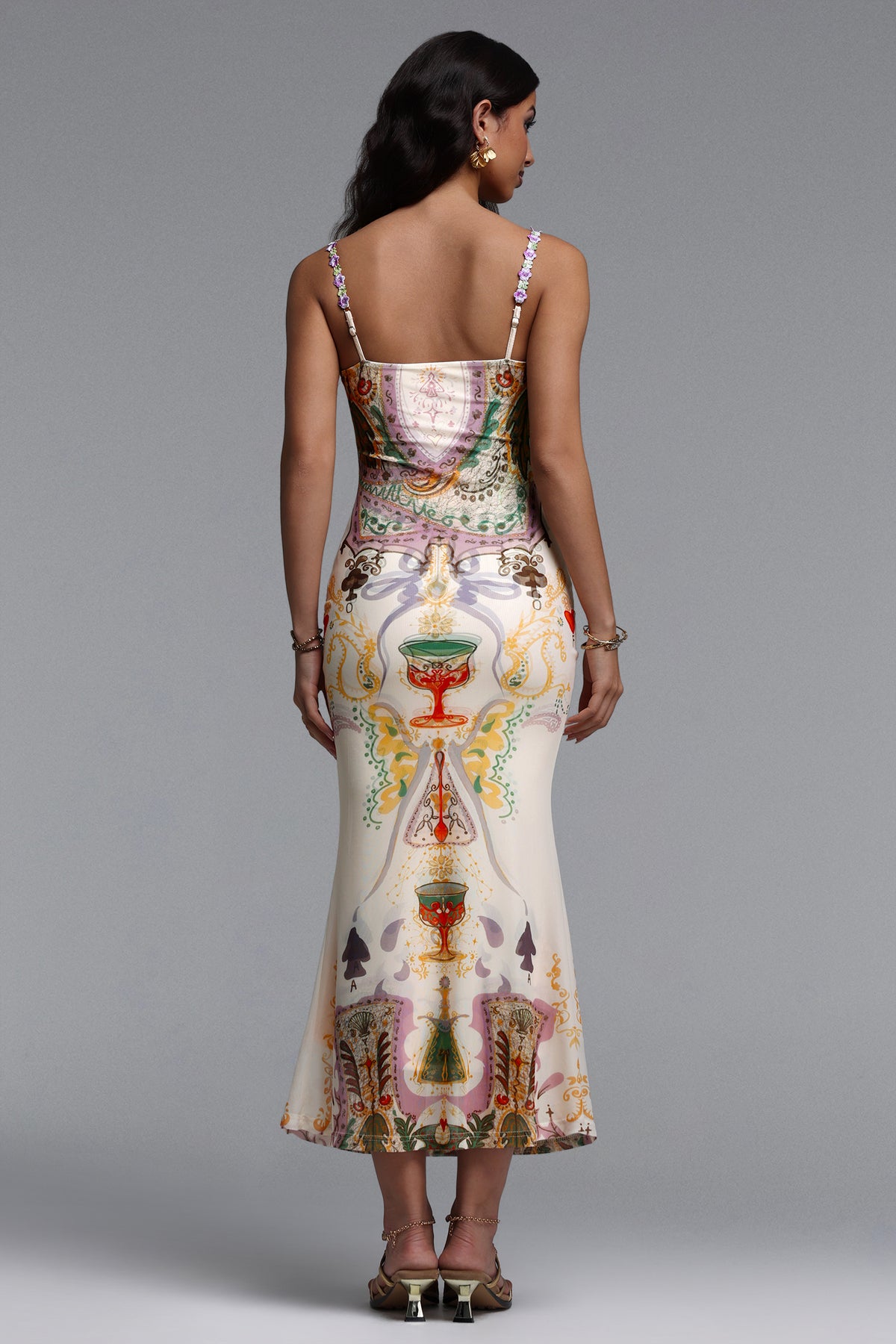 Xapana Sleeveless Mesh Maxi Dress
