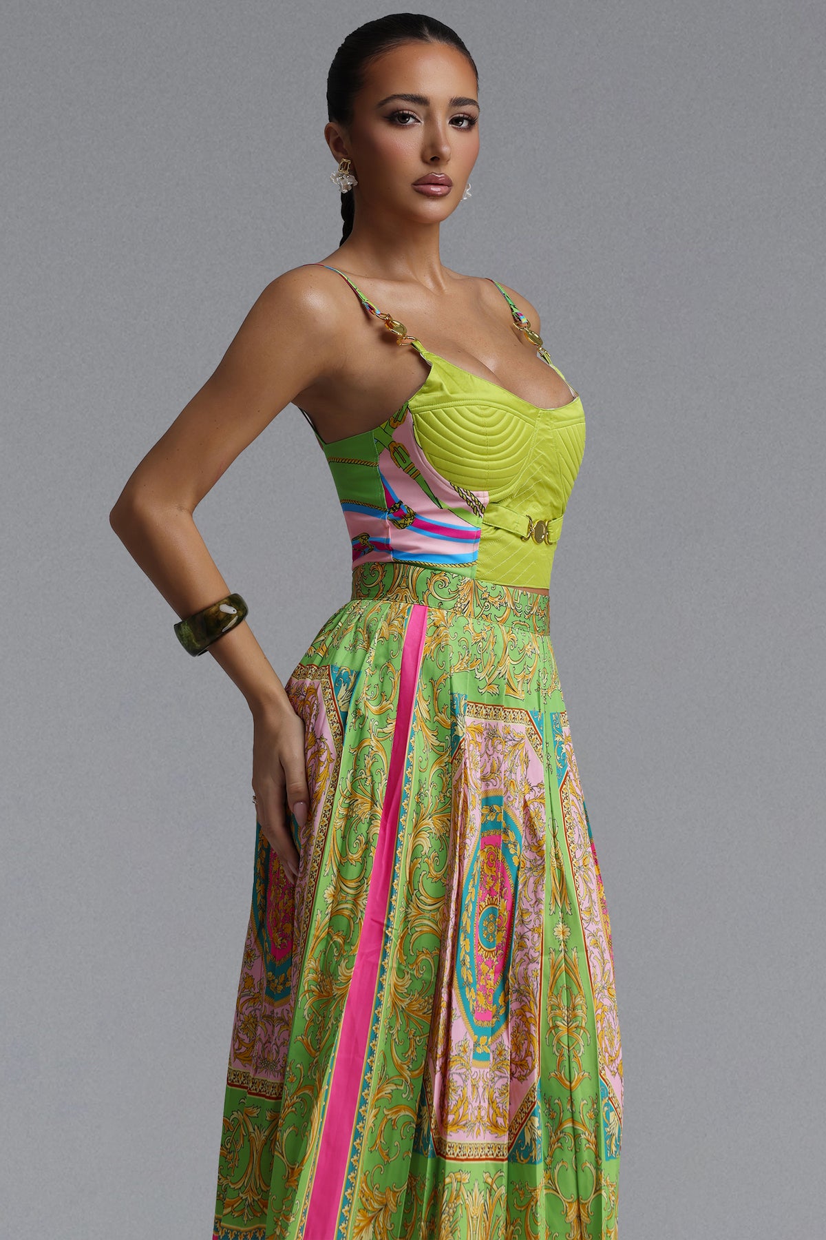 Felicity Flowy Sleeveless Floral Print Woven Top and Skirt Two-Piece Set