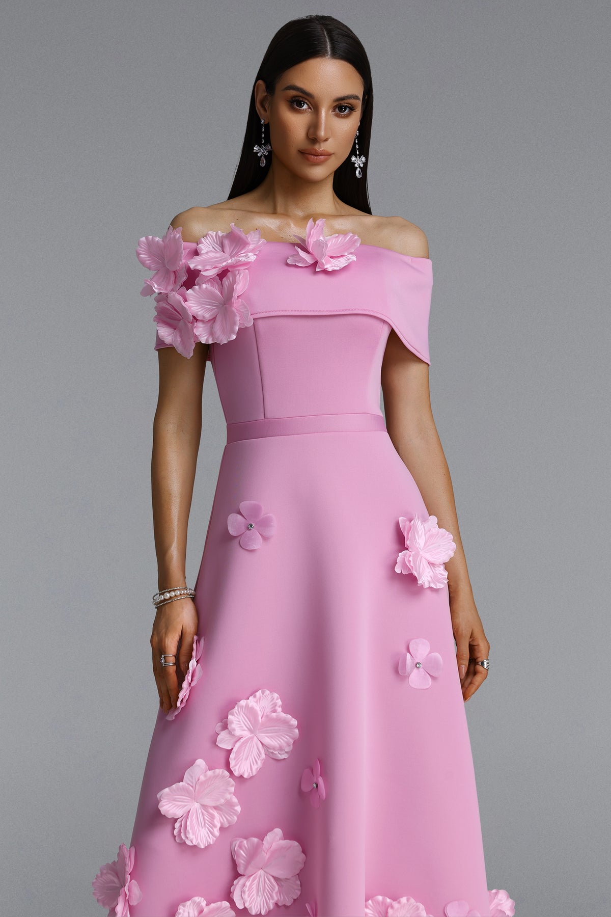 Gacia Off Shoulder Floral Maxi Dress