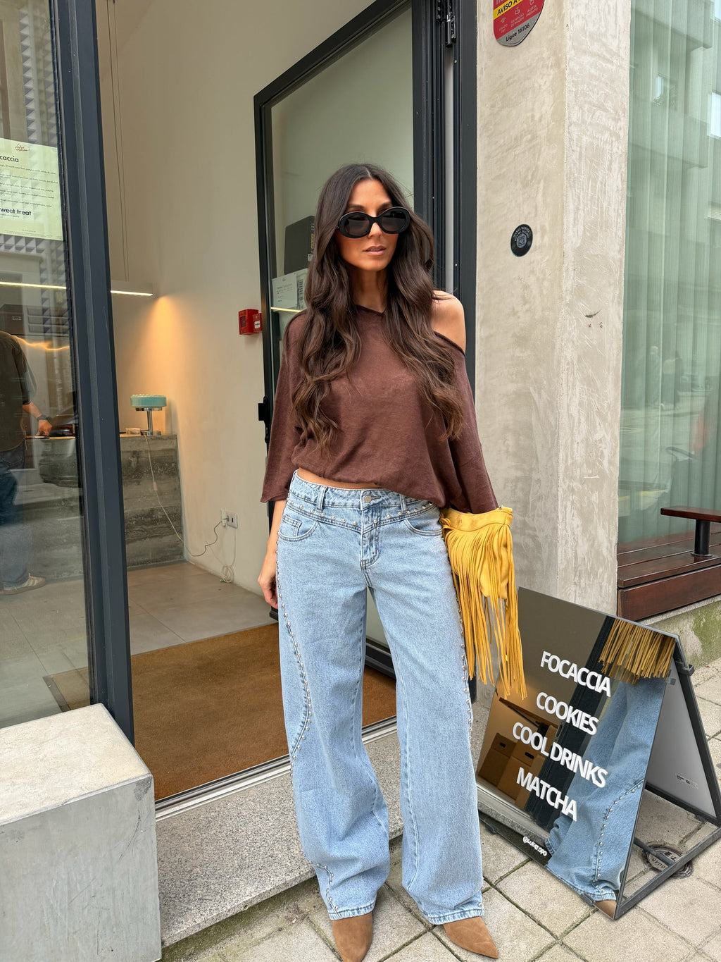 Statement Studded Denim Jeans