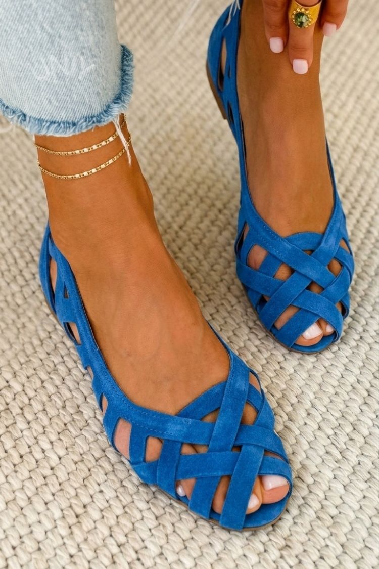 Cora | Open-Toe Criss-Cross Flat Sandals