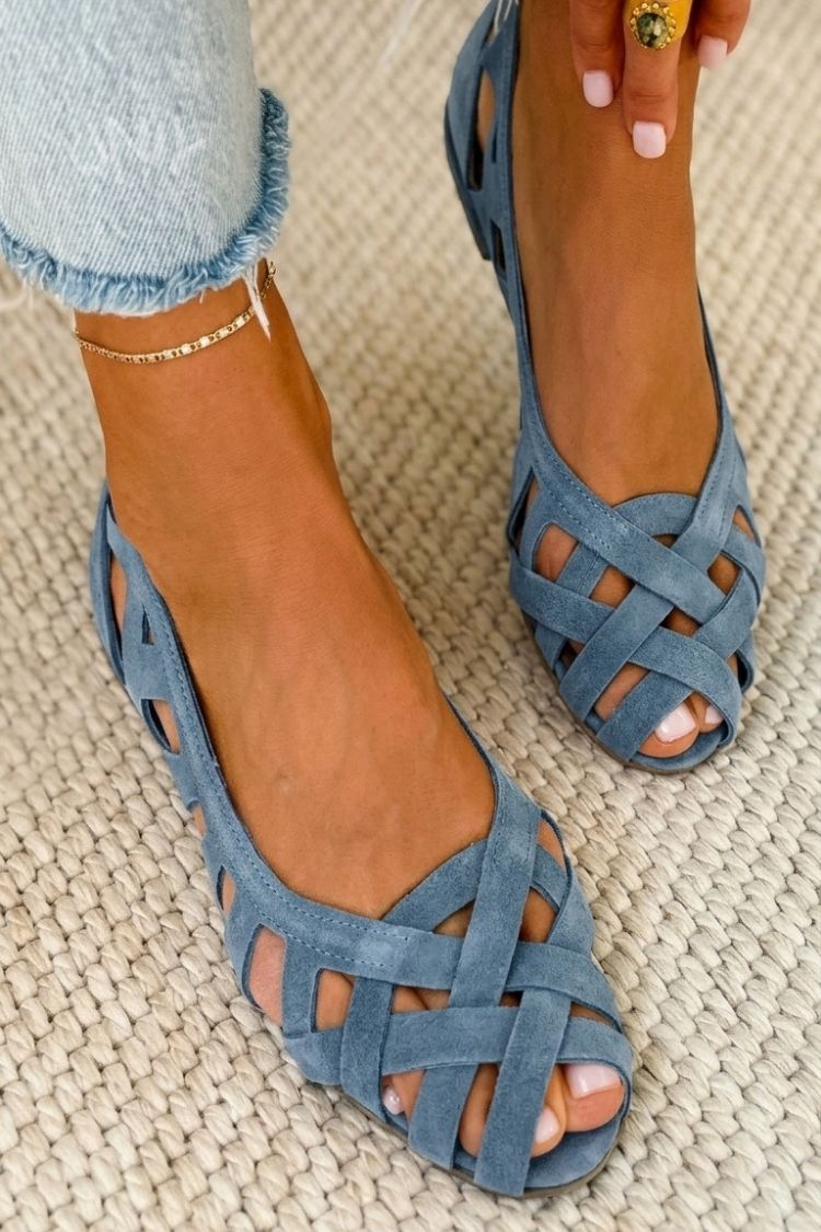 Cora | Open-Toe Criss-Cross Flat Sandals