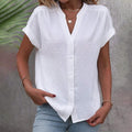 Leilani | Swiss Dot Vacation Blouse — Classic White