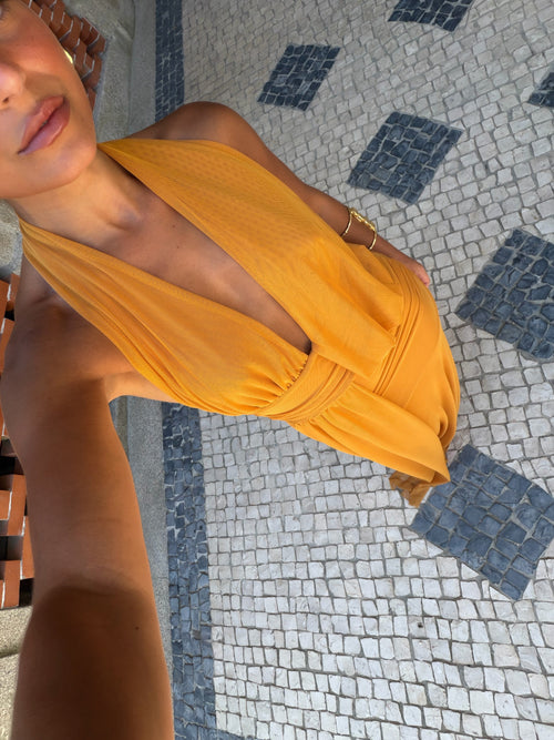 Aina Dress in Toasted Yellow - Sunny, Sun-Kissed Hue