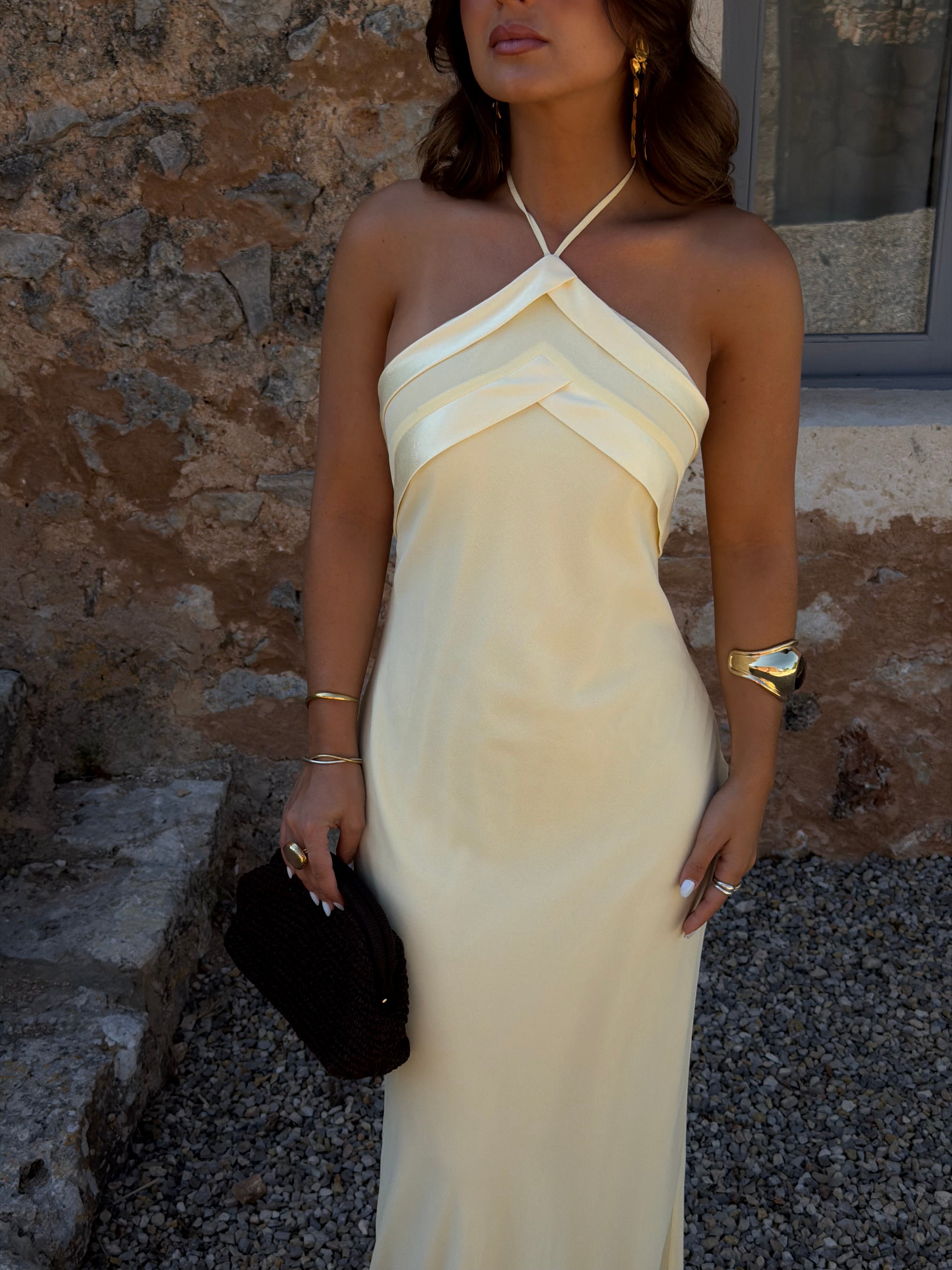 Riviera Dress in Soft Sunlit Yellow