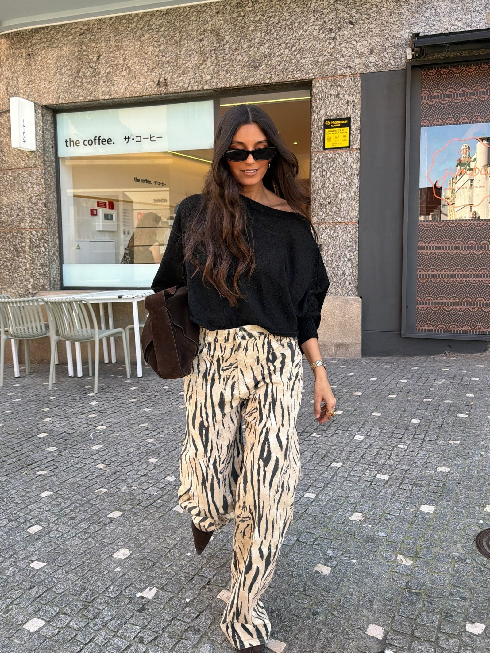 Zebra Print Wide Leg Pants