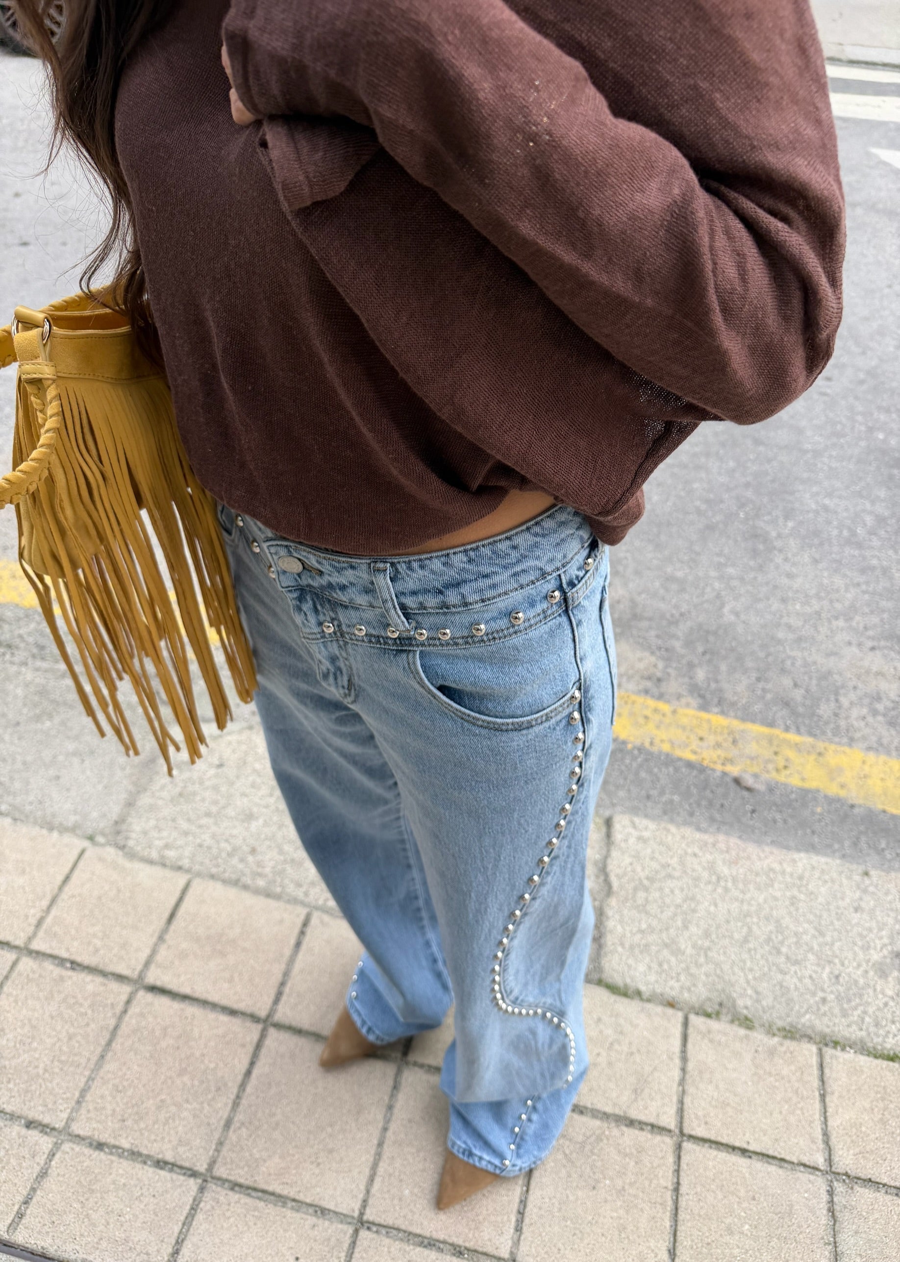 Statement Studded Denim Jeans