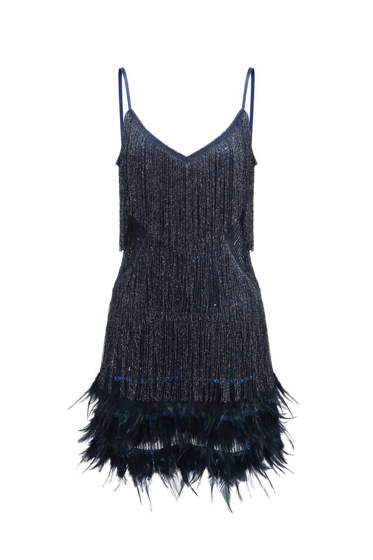 Kamo Sequin Fringes Mini Dress
