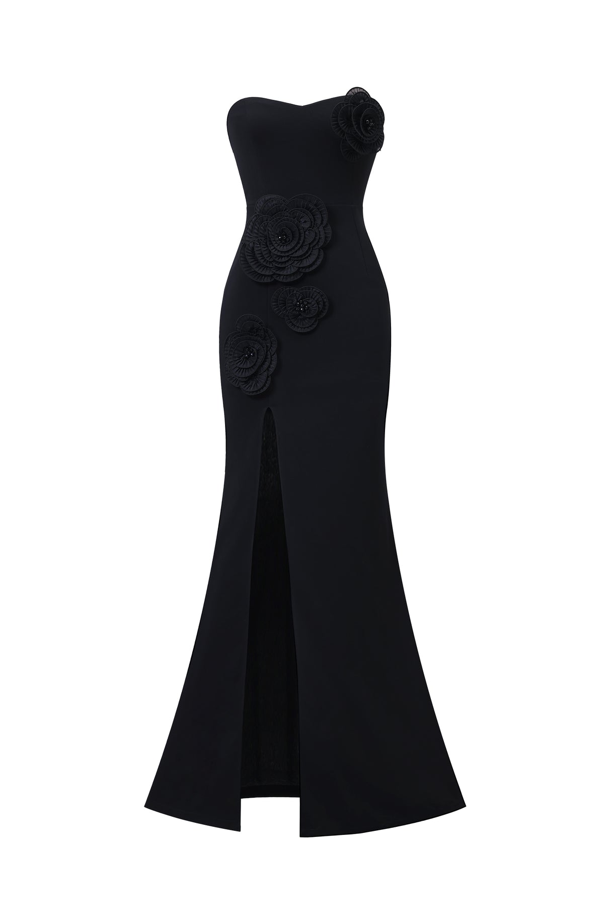 Stretchy Sleeveless Flowers Slit Bandage Maxi Dress