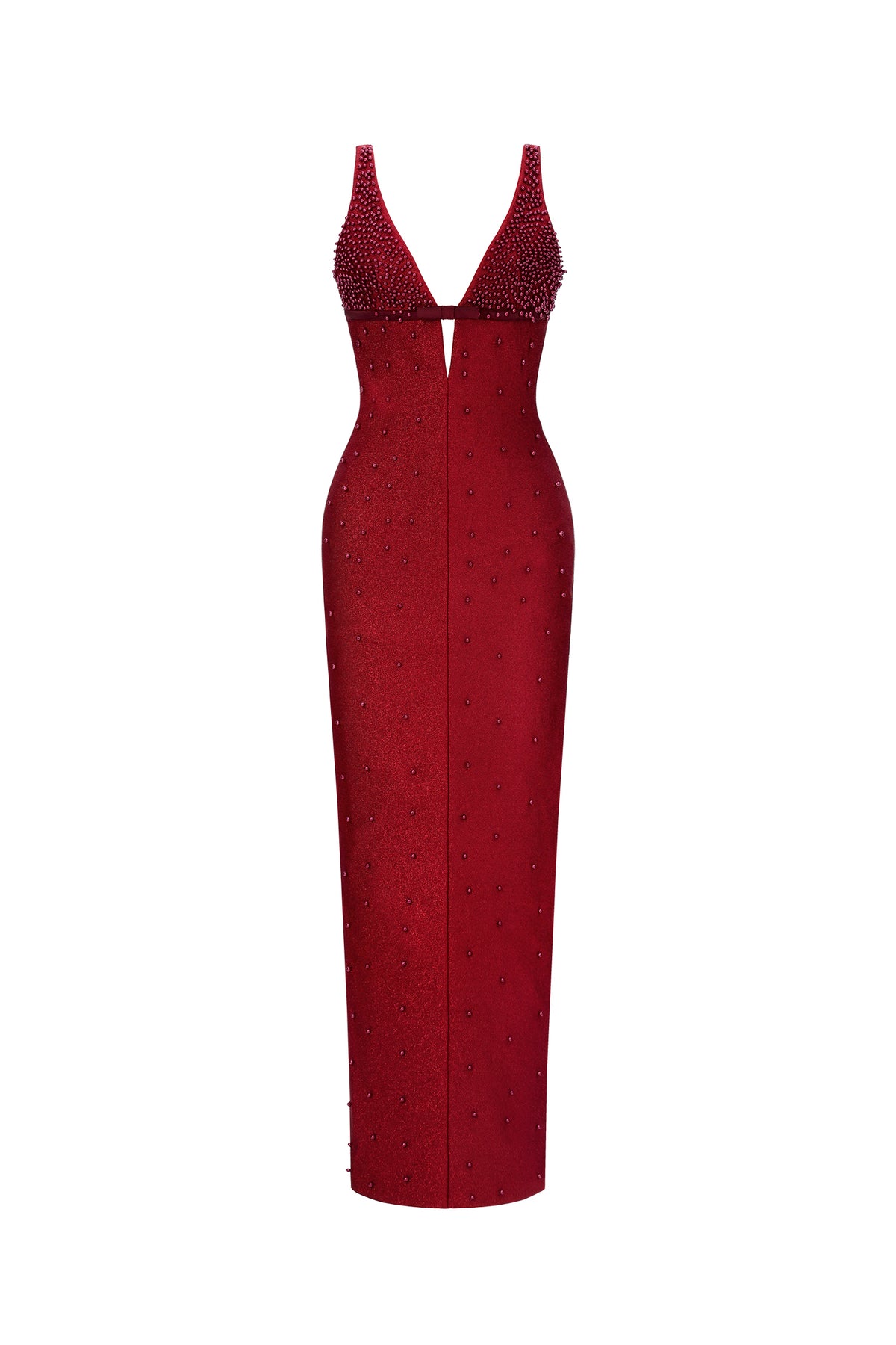 Tersa Sleeveless Deep V Beaded Maxi Dress
