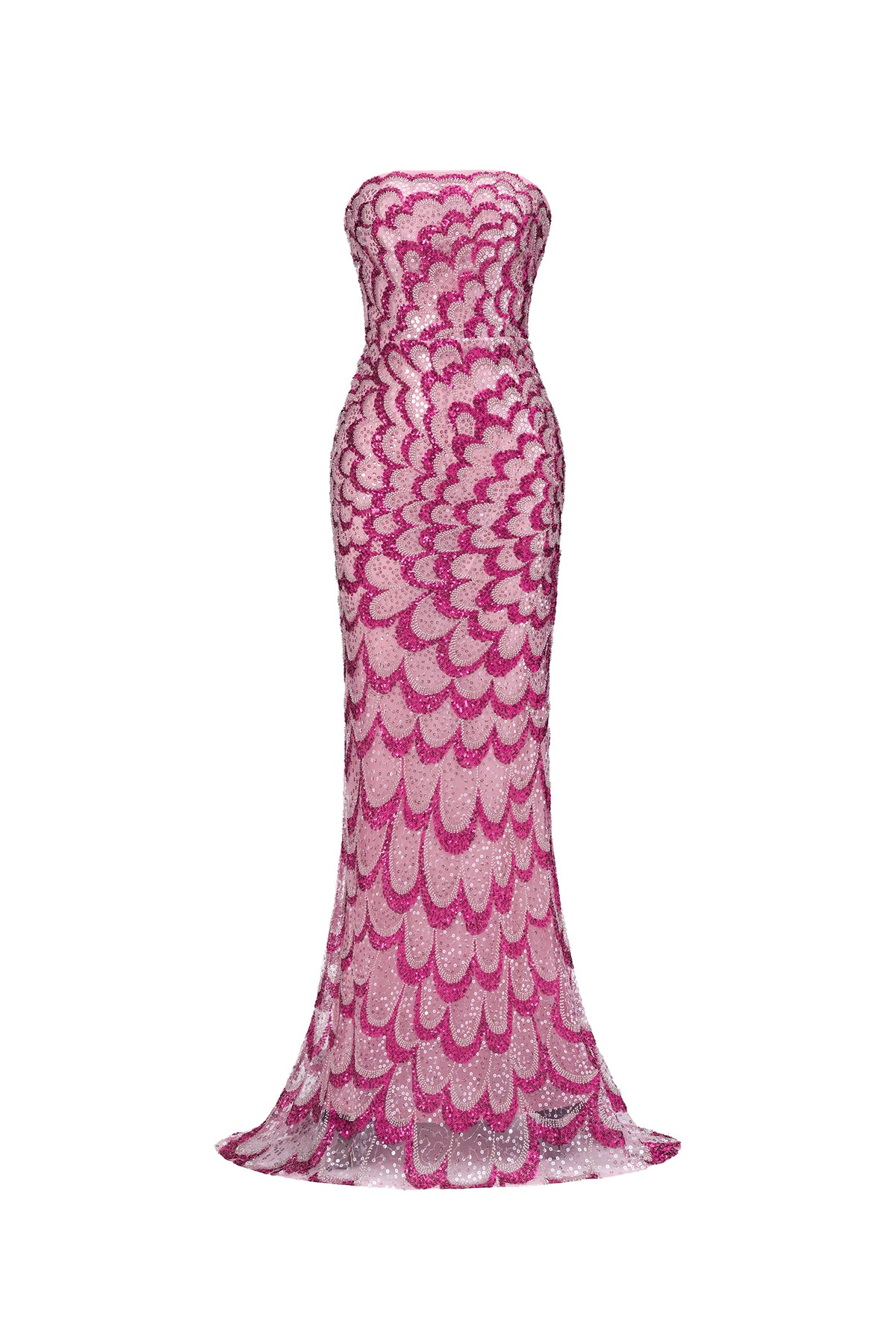 Facia Romantic Contour Strapless Sequin Maxi Dress