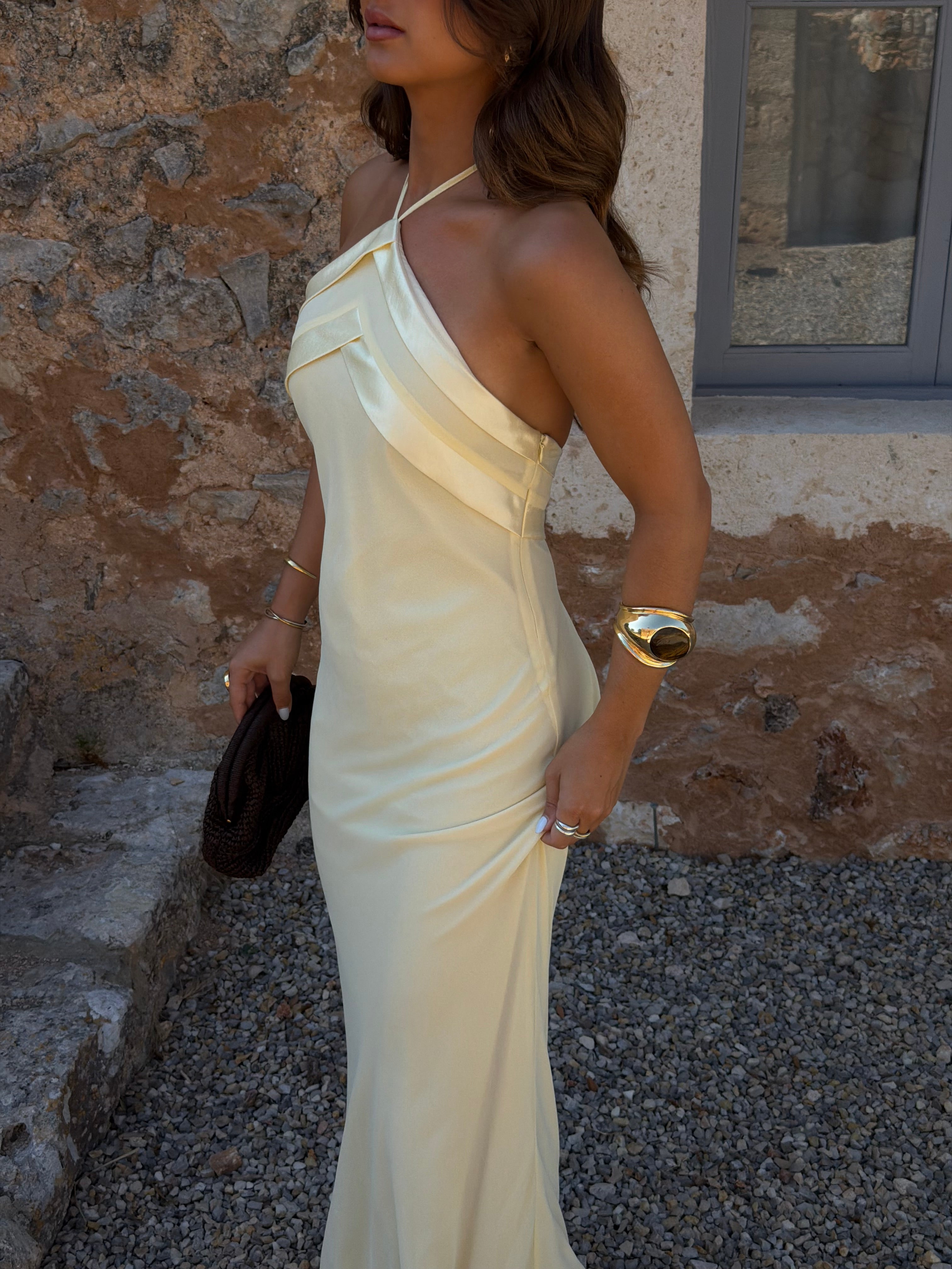 Riviera Dress in Soft Sunlit Yellow