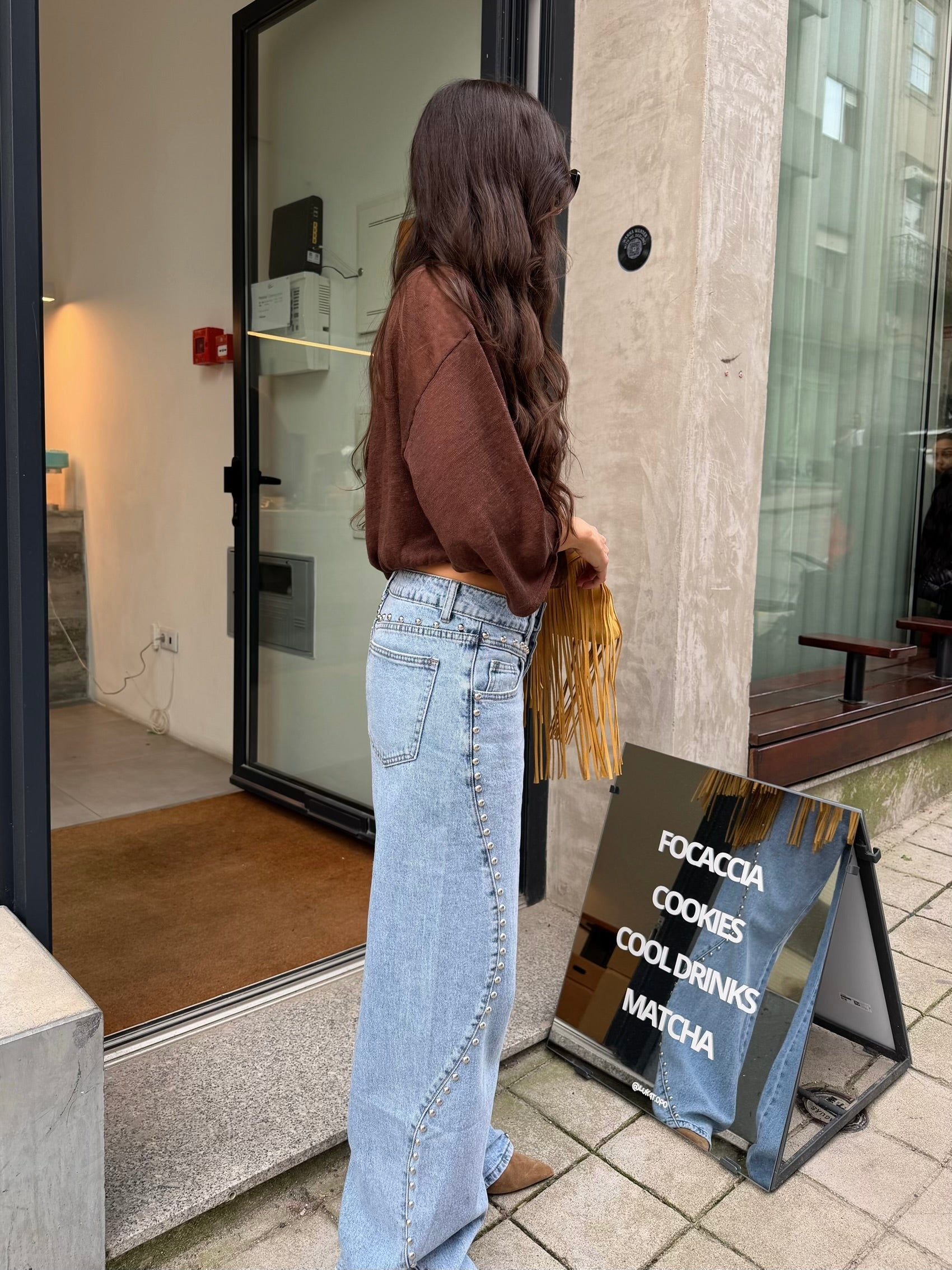Statement Studded Denim Jeans