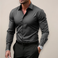 Javier | Men's Long Sleeve Linen Shirt with Open Collar