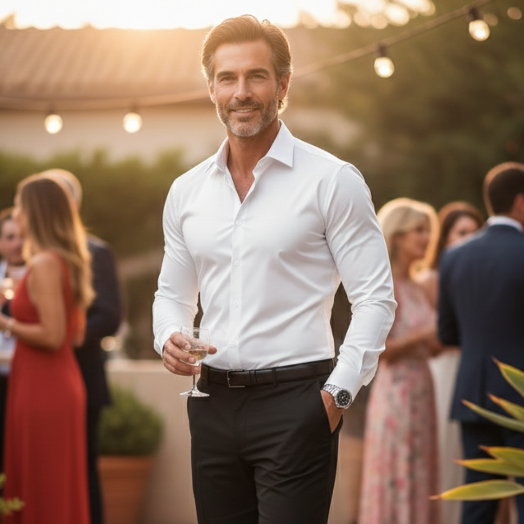 Javier | Men's Long Sleeve Linen Shirt with Open Collar