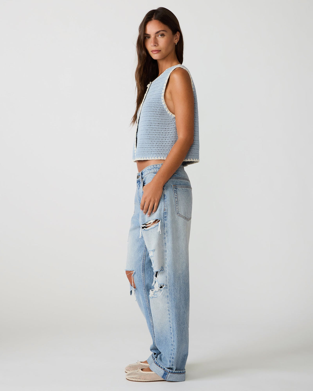 Annya Sweater Vest – Blue Ice