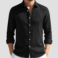 Álvaro | Men's Long Sleeve Linen Shirt with Open Collar