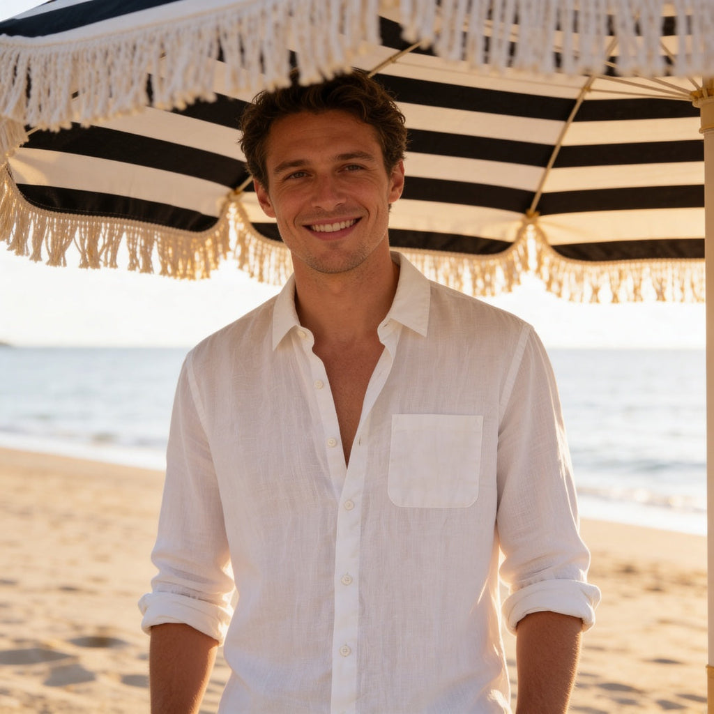 Biel | Men's Long Sleeve Linen Shirt with Pocket