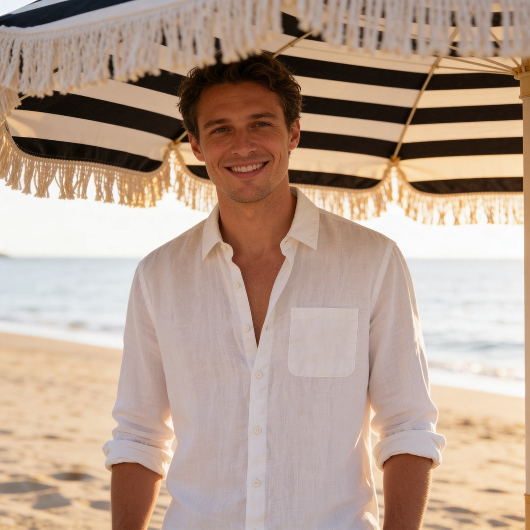 Biel | Men's Long Sleeve Linen Shirt with Pocket