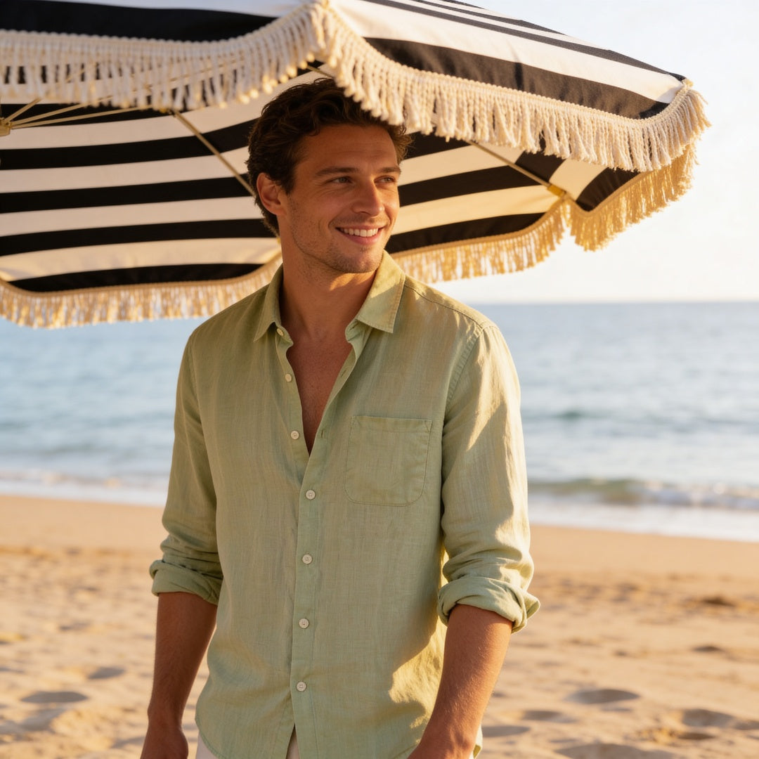 Biel | Men's Long Sleeve Linen Shirt with Pocket