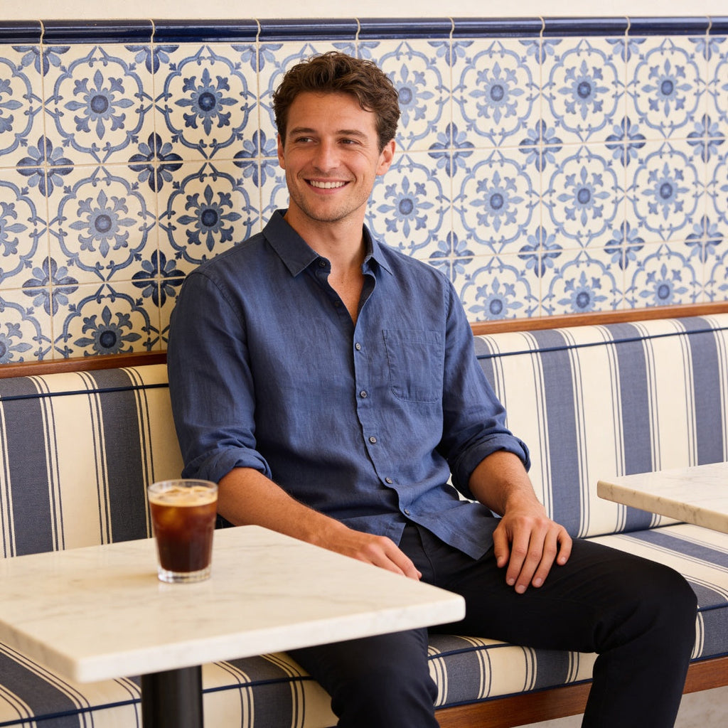 Biel | Men's Long Sleeve Linen Shirt with Pocket