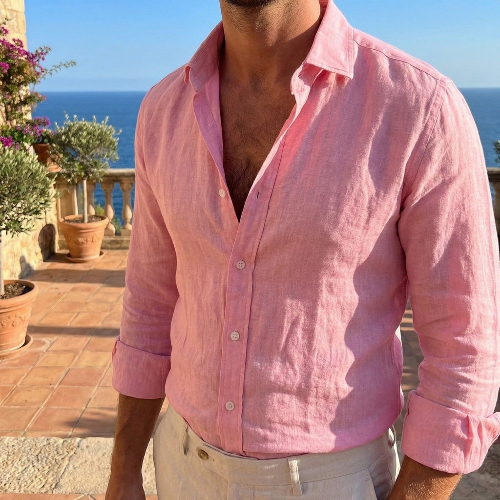Fernando | Men's Long Sleeve Relaxed Fit Linen Shirt