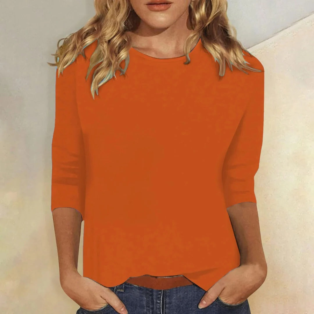 Stella | Women's Crew Neck 3/4 Sleeve Casual Everyday Top