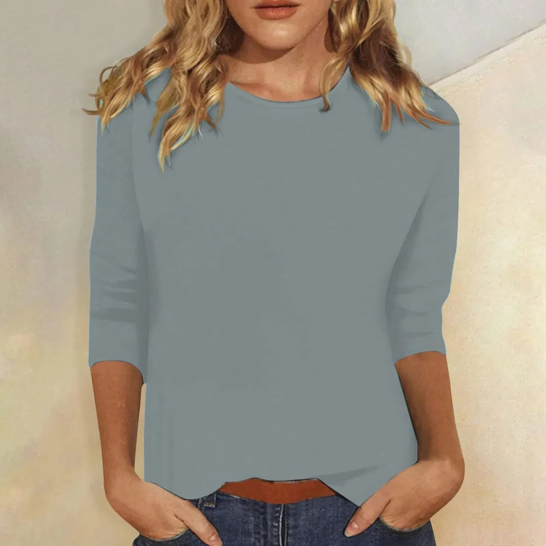 Stella | Women's Crew Neck 3/4 Sleeve Casual Everyday Top