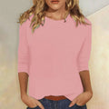Stella | Women's Crew Neck 3/4 Sleeve Casual Everyday Top