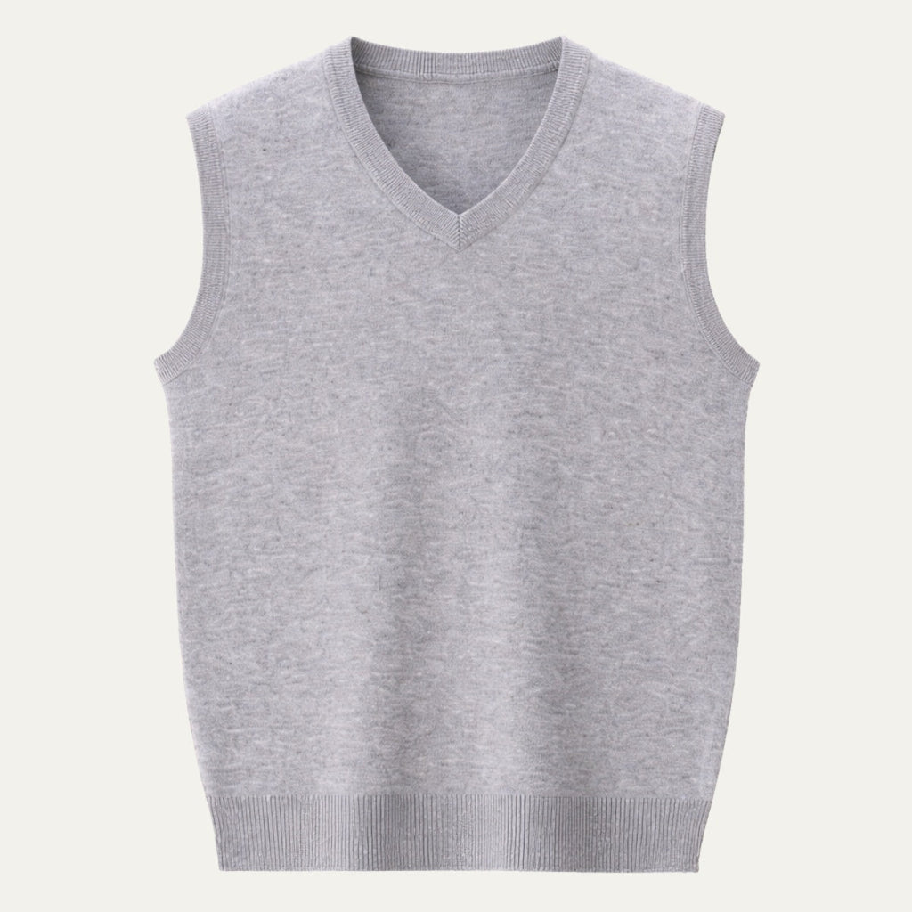 Iván | Chaleco de Punto Cuello en V Hombre Gilet Clásico