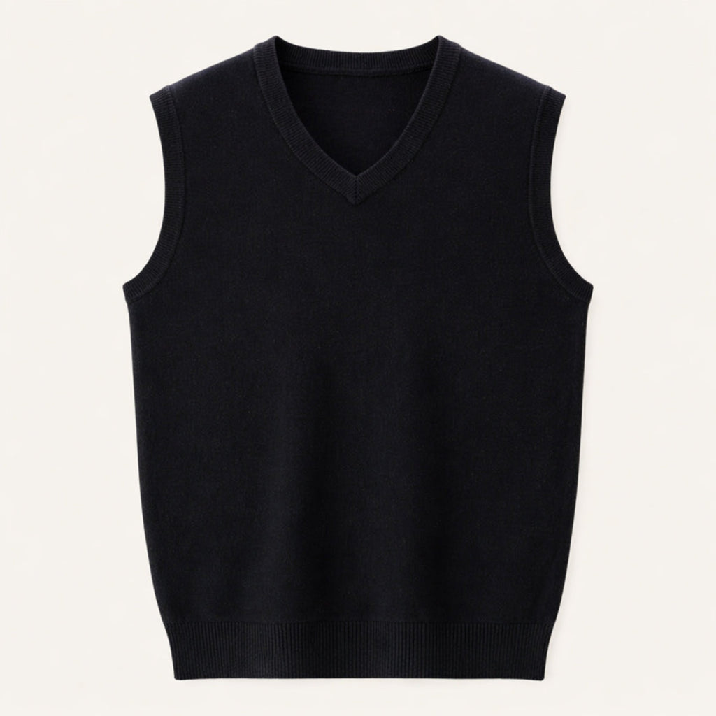 Iván | Chaleco de Punto Cuello en V Hombre Gilet Clásico