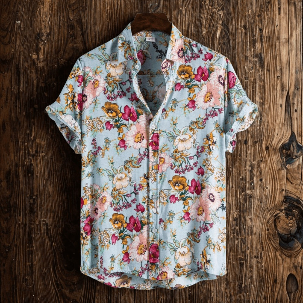 Javier | Men's Short Sleeve Floral Print Hawaiian Shirt