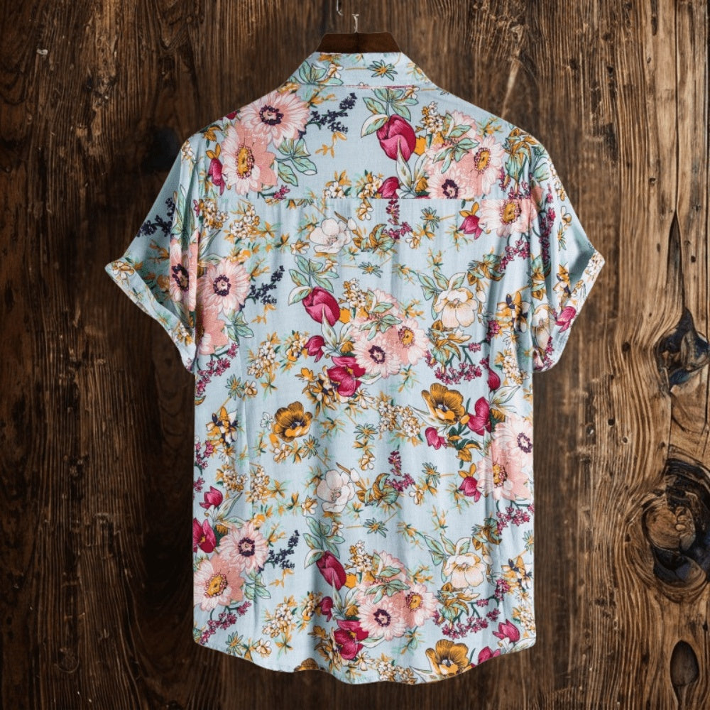 Javier | Men's Short Sleeve Floral Print Hawaiian Shirt