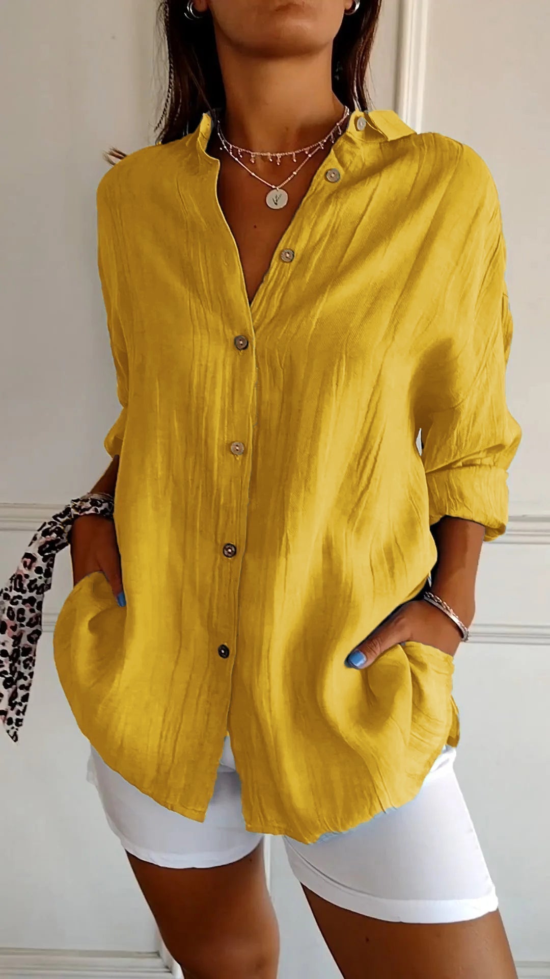 Sasha | Elegant Pleated Vacation Blouse — Summer Essential
