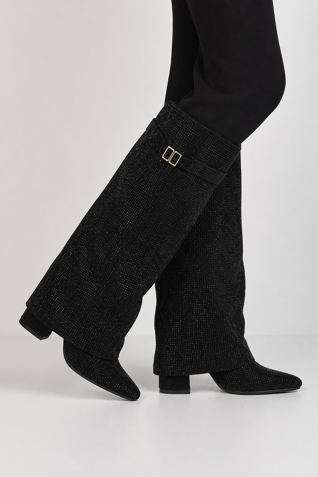 Milan Diamanté Black Boots