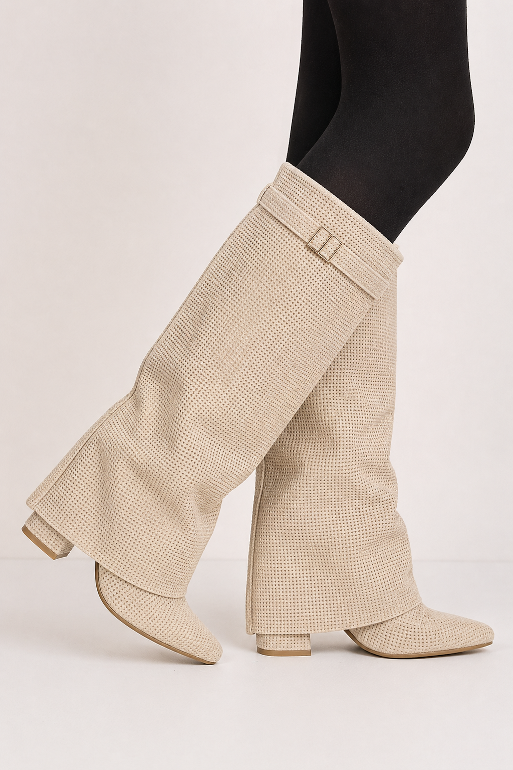 Paris Diamanté Beige Boots