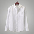Mikel | Men's Long Sleeve Linen Shirt with Chest Pocket