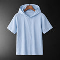 Mikel | Men's Short Sleeve Linen Cotton Hooded T-Shirt