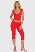 Leggings Capri de modal en color cereza