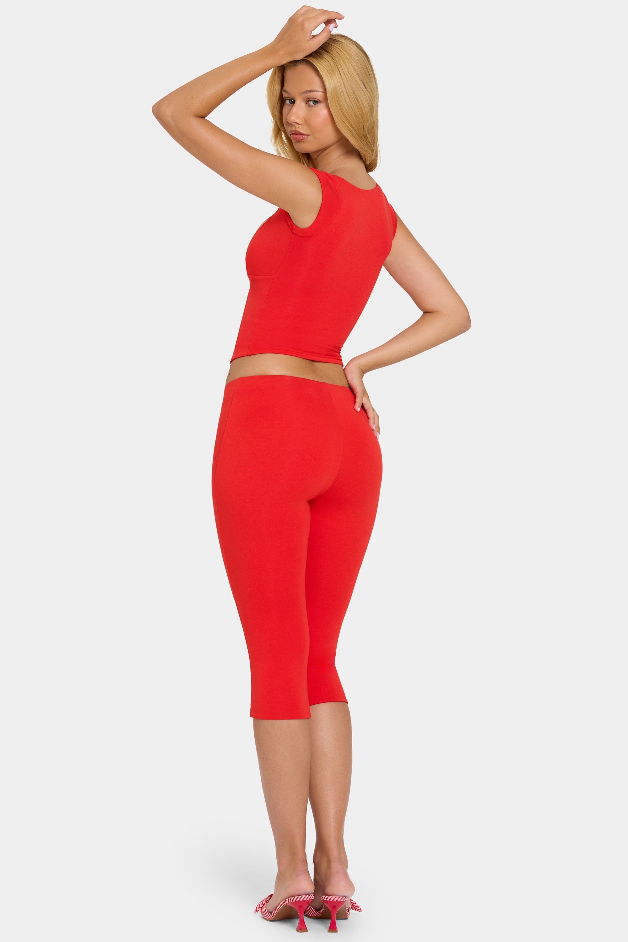 Leggings Capri de modal en color cereza