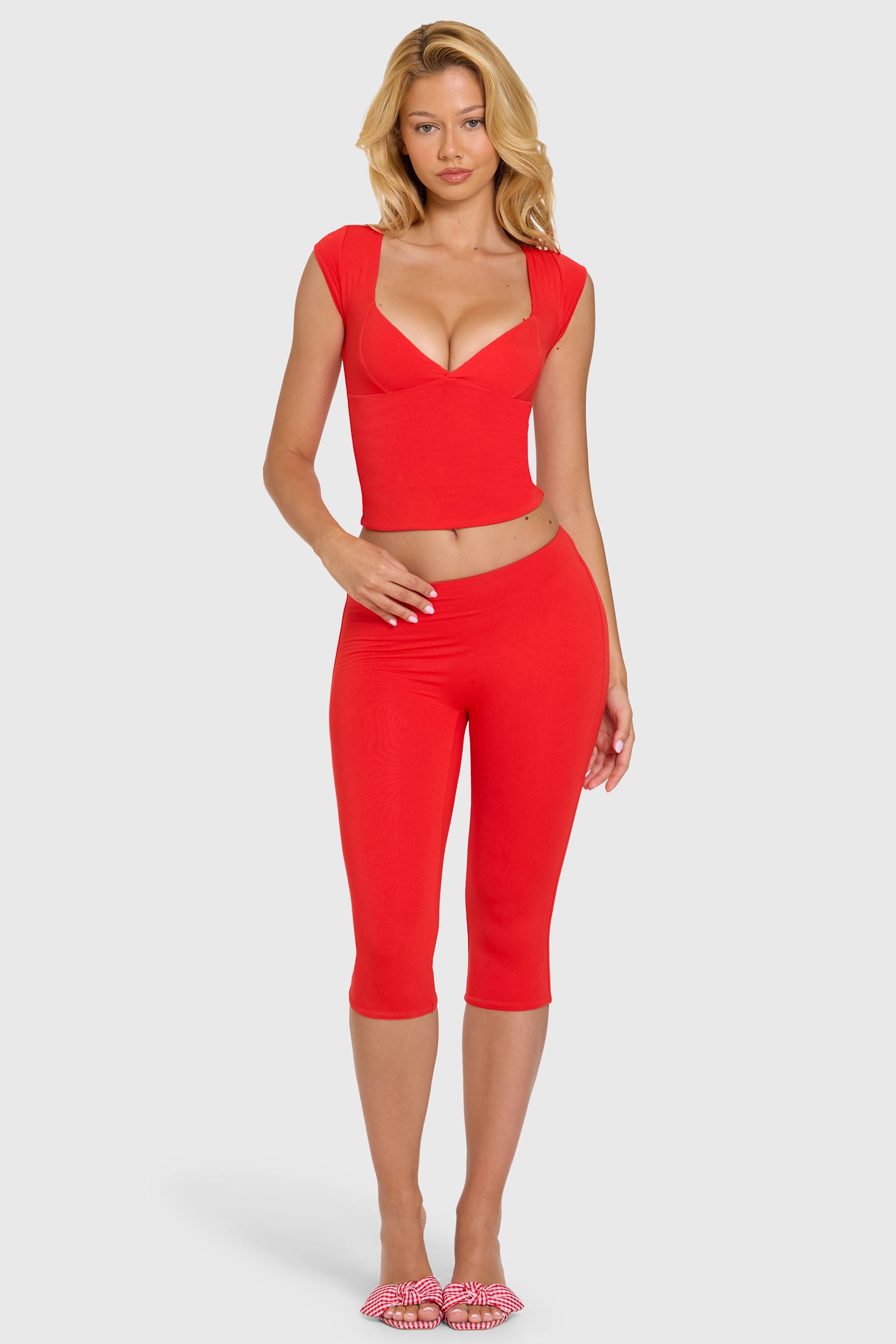 Leggings Capri de modal en color cereza