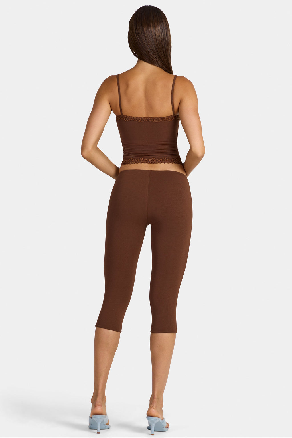 Leggings Capri de modal en marrón cacao